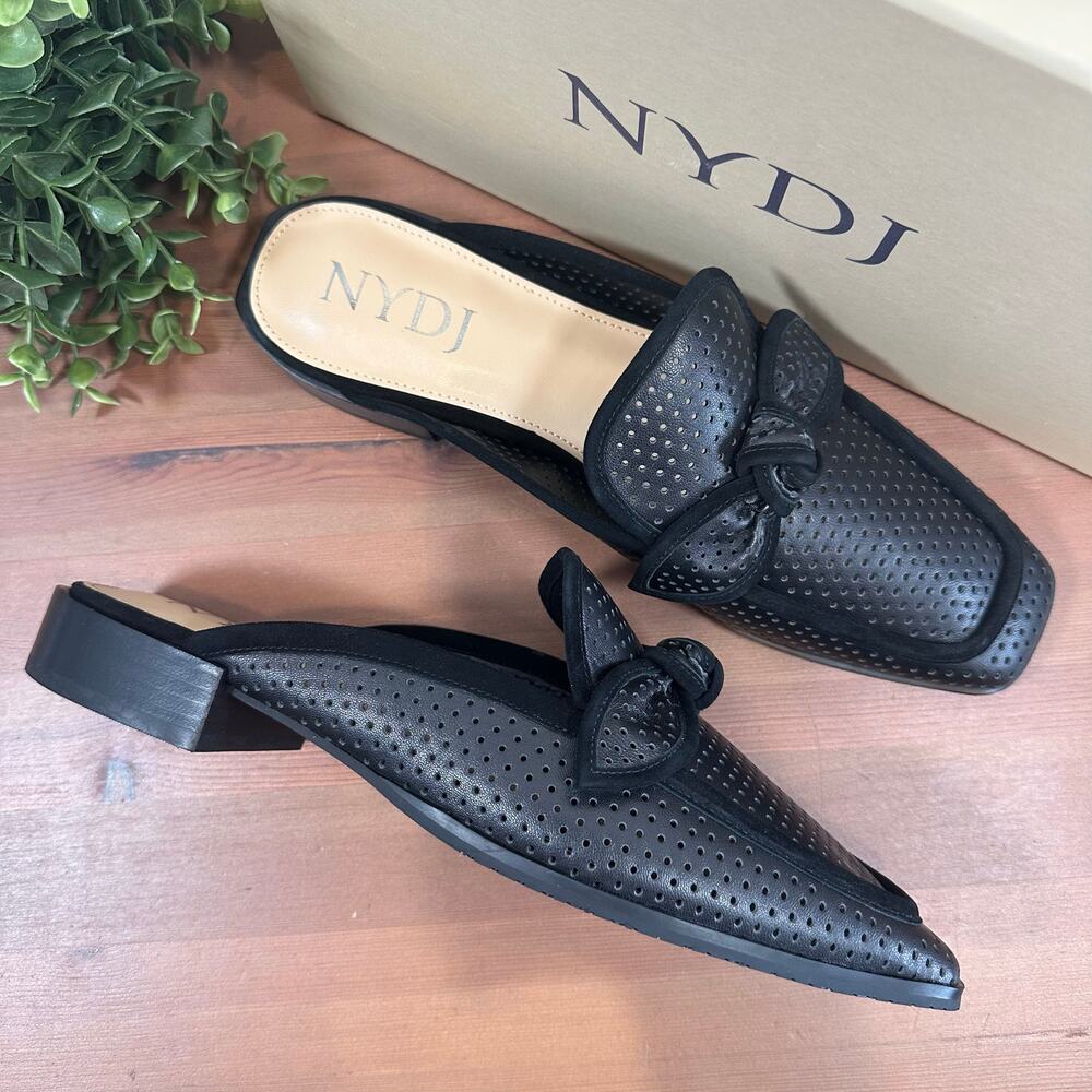 NYDJ Women's Tillie Loafer Flat Mule Black Size 9.5